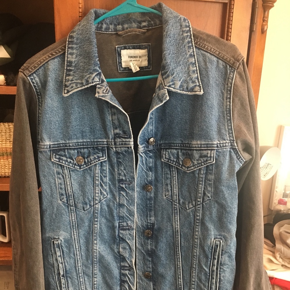 Forever 21 black and denim jacket